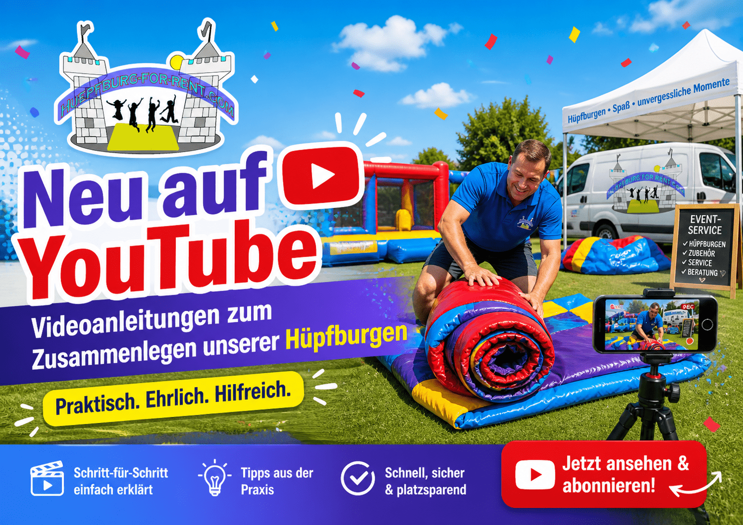 huepfburg-for-rent goes YouTube