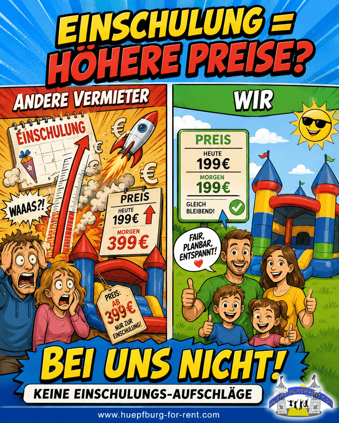 Einschulung = höhere Preise? Bei uns nicht.