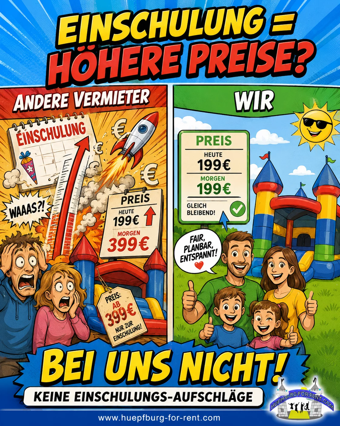 Einschulung = höhere Preise? Bei uns nicht.