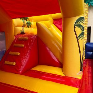 Hüpfburg pirateninsel mit rutsche rutsche treppe